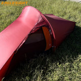 1kg Lightweight Tent Waterproof 10D Nylon 1 Person Tunnel Tent with 2-Side Silicon Coating 1 Pole Backpacking Tent