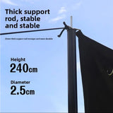 300D Black Coated Portable Oxford Camping Tarp Full Blackout Waterproof Sun Protection Canopy with Plaid Fabric Hexagonal Shape