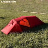 Ultralight 2 Person Tunnel Tent Waterproof 30D Nylon Double Layers 4-Season Aluminum Poles for Hiking Mountaineering Tent Tunel