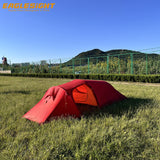Ultralight 2 Person Tunnel Tent Waterproof 30D Nylon Double Layers 4-Season Aluminum Poles for Hiking Mountaineering Tent Tunel