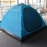 Factory OEM Double-Layer Outdoor Camping Tent 3-4 Person Fiberglass Pole Waterproof Breathable Polyester Customizable