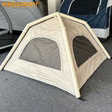 Lightweight One Room Inflatable Camping Tent Silver Coated Oxford Fabric Waterproof Outdoor Air Tent Large Space Multi-Use